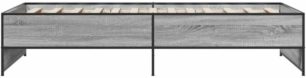 Lovos rėmas, pilkas ąžuolo, 75x190cm, apdirbta mediena/metalas
