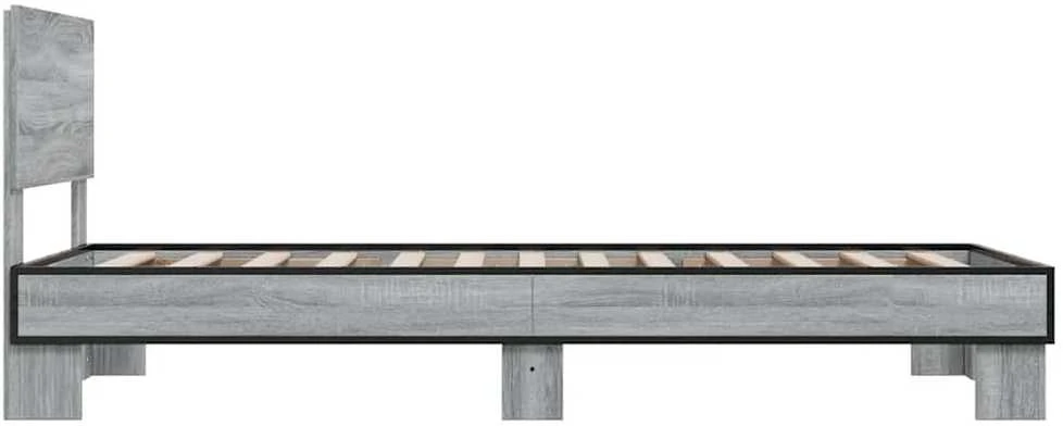 Lovos rėmas, pilkas ąžuolo, 75x190cm, apdirbta mediena/metalas