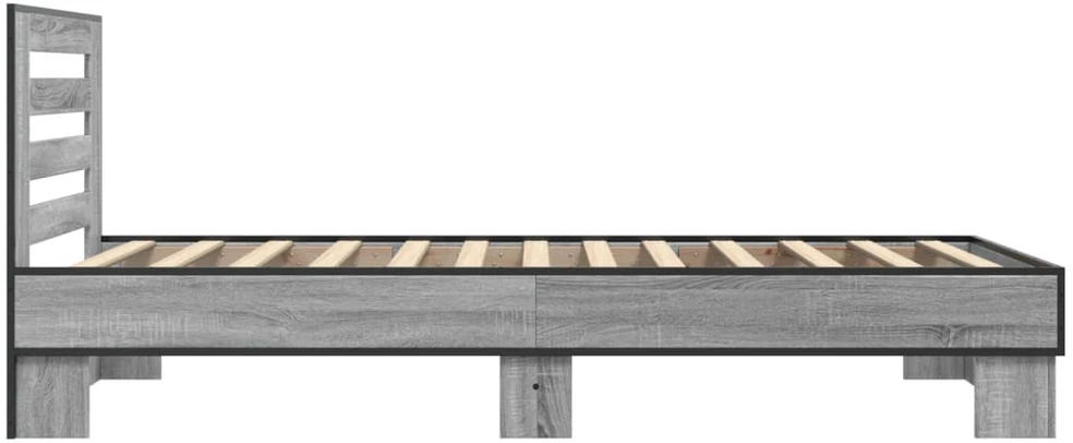 Lovos rėmas, pilkas ąžuolo, 75x190cm, apdirbta mediena/metalas