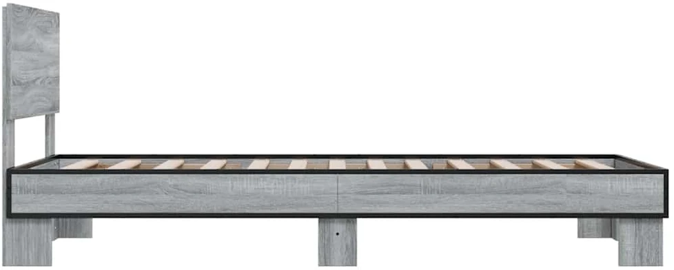 Lovos rėmas, pilkas ąžuolo, 75x190cm, apdirbta mediena/metalas
