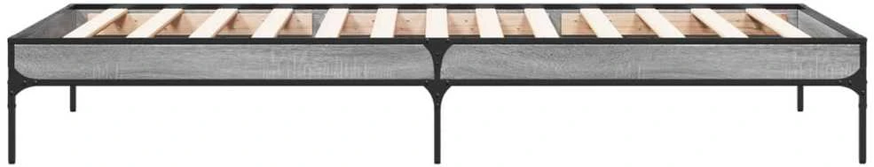 Lovos rėmas, pilkas ąžuolo, 90x190cm, apdirbta mediena/metalas