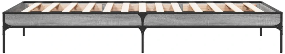 Lovos rėmas, pilkas ąžuolo, 90x190cm, apdirbta mediena/metalas