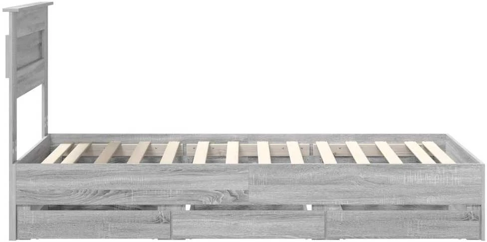 Lova Lovos rėmas Pilkas Sonoma 100 x 200 cm Inžinerinė mediena