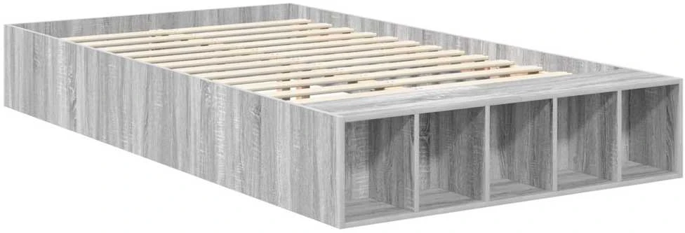 Lova Lovos rėmas Pilkas Sonoma 135 x 190 cm Apdirbta mediena