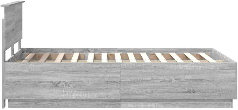 Lova Lovos rėmas Pilka sonoma ąžuolo 135 x 190 cm Apdirbta mediena