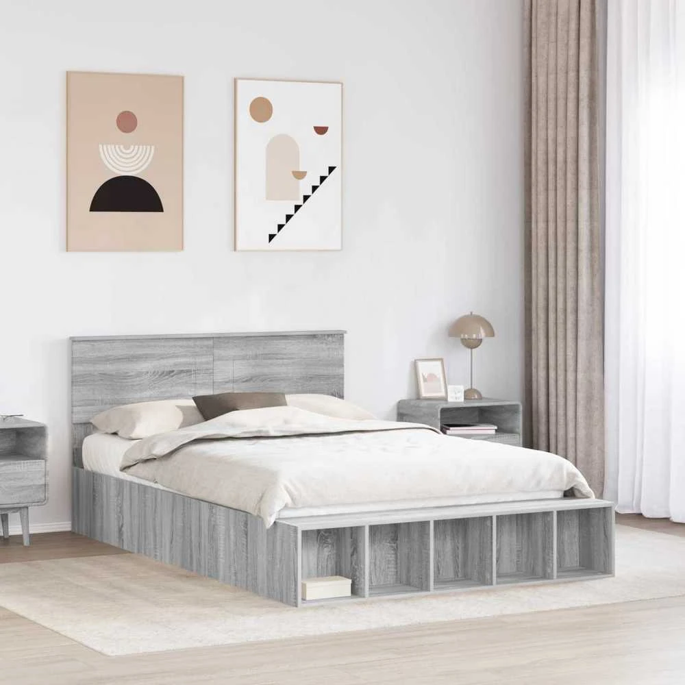 Lovos rėmas Pilkas Sonoma 140 x 190 cm Apdirbta mediena