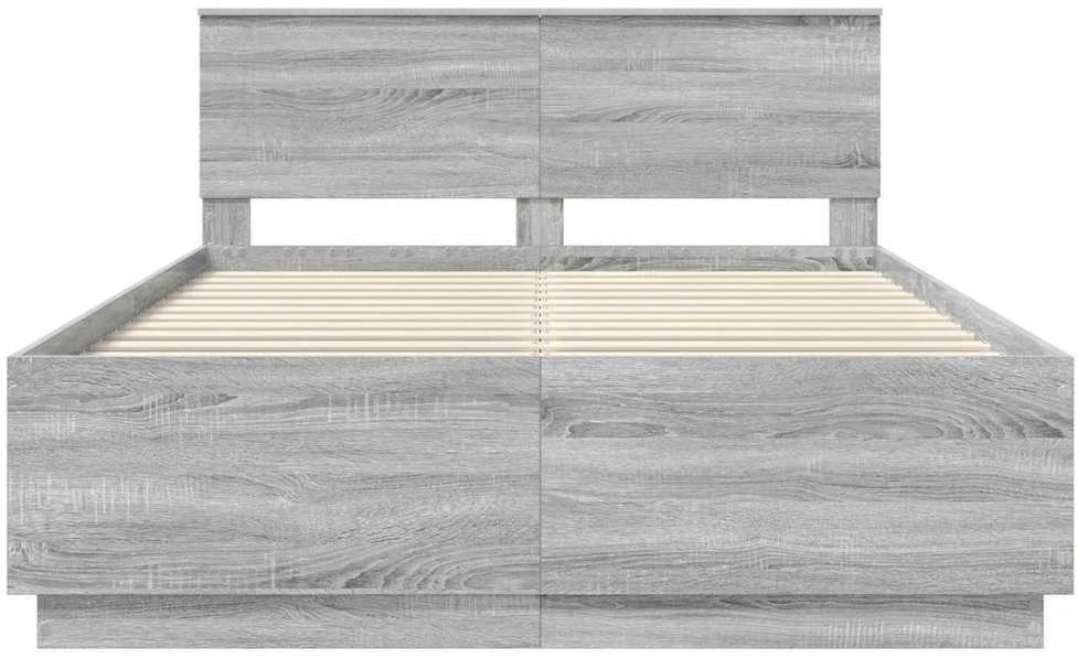Lovos rėmas Pilka sonoma ąžuolo 140 x 190 cm Apdirbta mediena