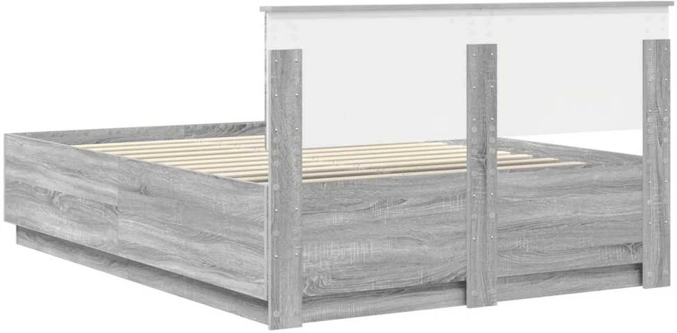Lovos rėmas Pilka sonoma ąžuolo 140 x 190 cm Apdirbta mediena