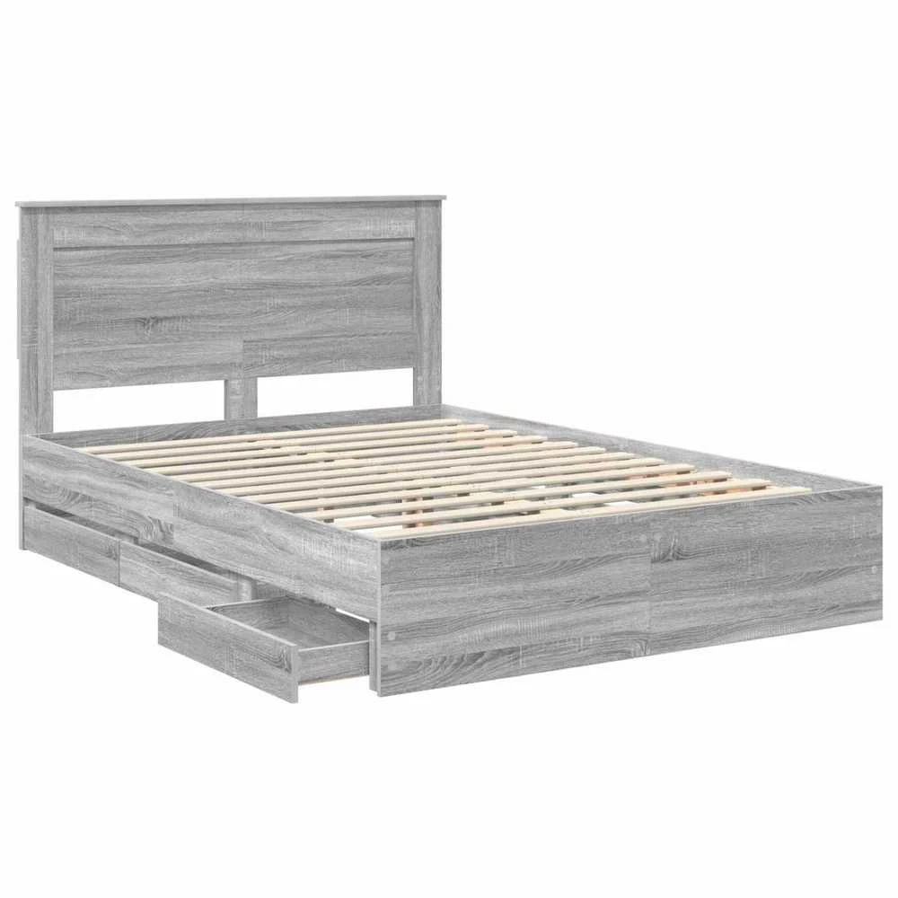 Lovos rėmas Pilkas Sonoma 140 x 190 cm Inžinerinė mediena