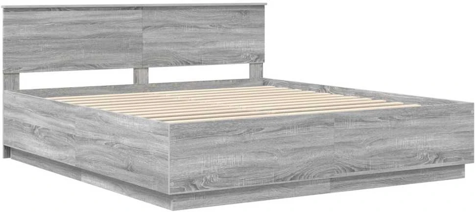 Lovos rėmas Pilka sonoma ąžuolo 200 x 200 cm Apdirbta mediena