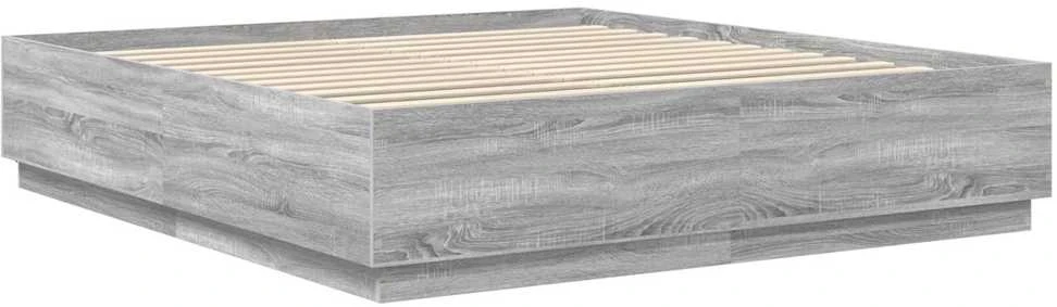 Lovos rėmas Pilka sonoma ąžuolo 200 x 200 cm Apdirbta mediena