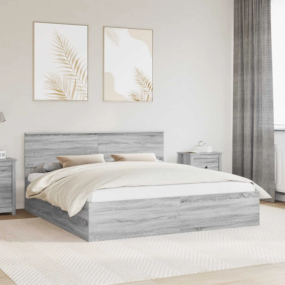 Lovos rėmas Pilkas Sonoma 200 x 200 cm Apdirbta mediena