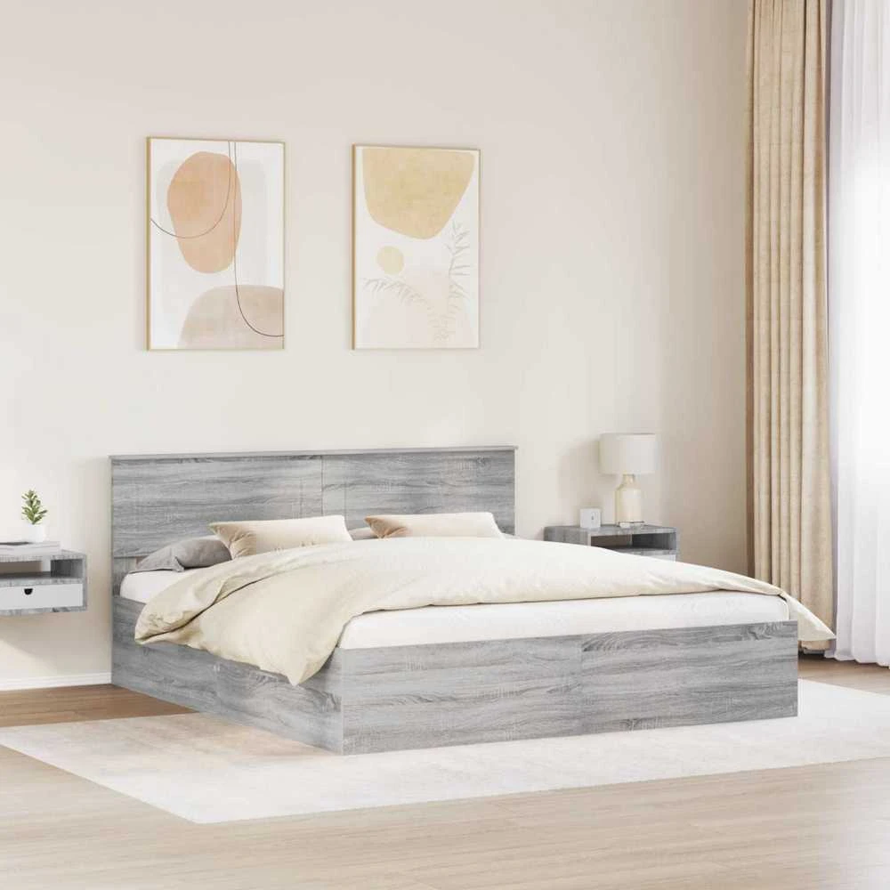 Lovos rėmas Pilkas Sonoma 200 x 200 cm Apdirbta mediena