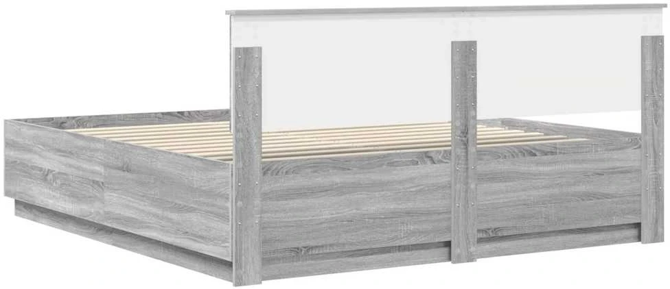 Lovos rėmas Pilka sonoma ąžuolo 200 x 200 cm Apdirbta mediena