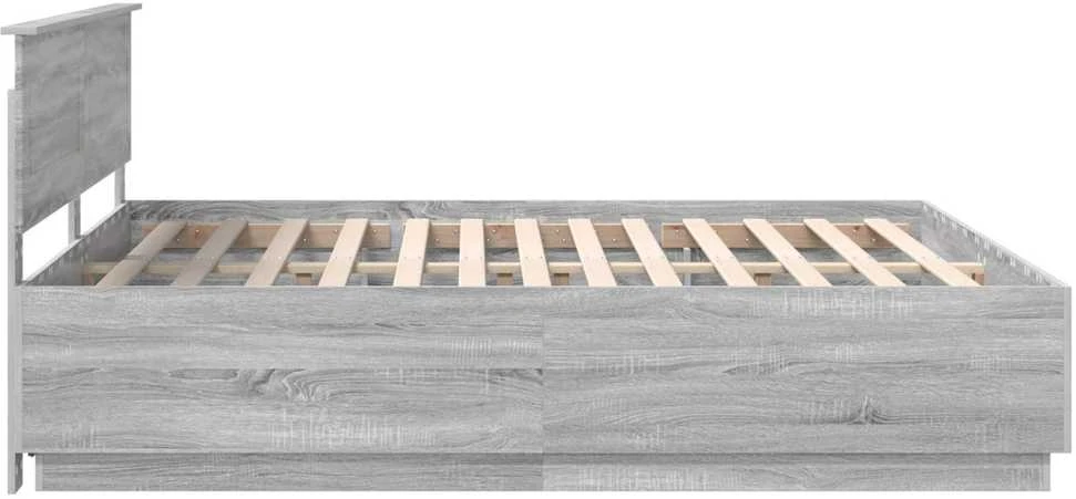 Lovos rėmas Pilka sonoma ąžuolo 200 x 200 cm Apdirbta mediena