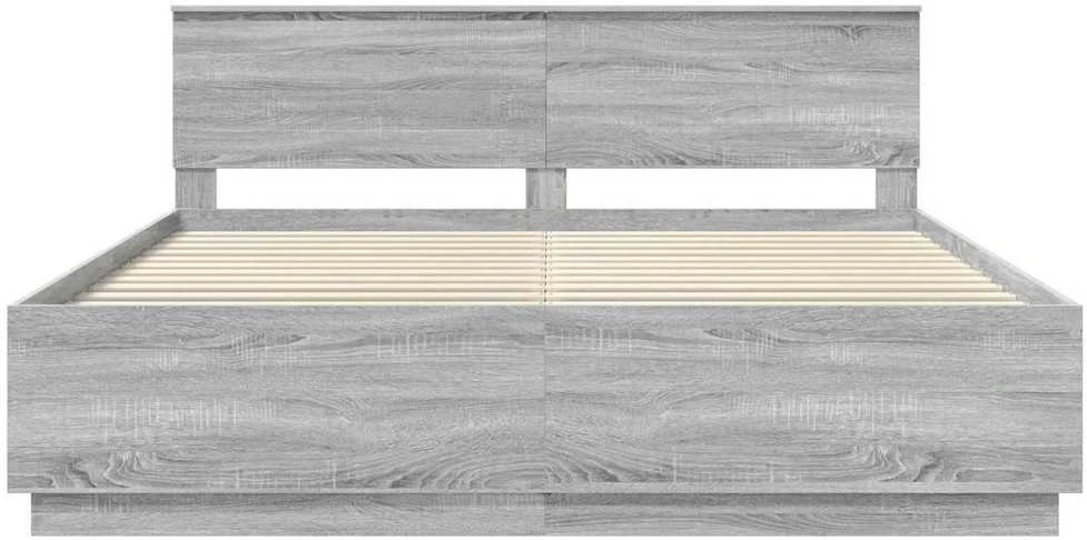 Lovos rėmas Pilka sonoma ąžuolo 200 x 200 cm Apdirbta mediena