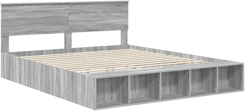 Lovos rėmas Pilkas Sonoma 200 x 200 cm Apdirbta mediena
