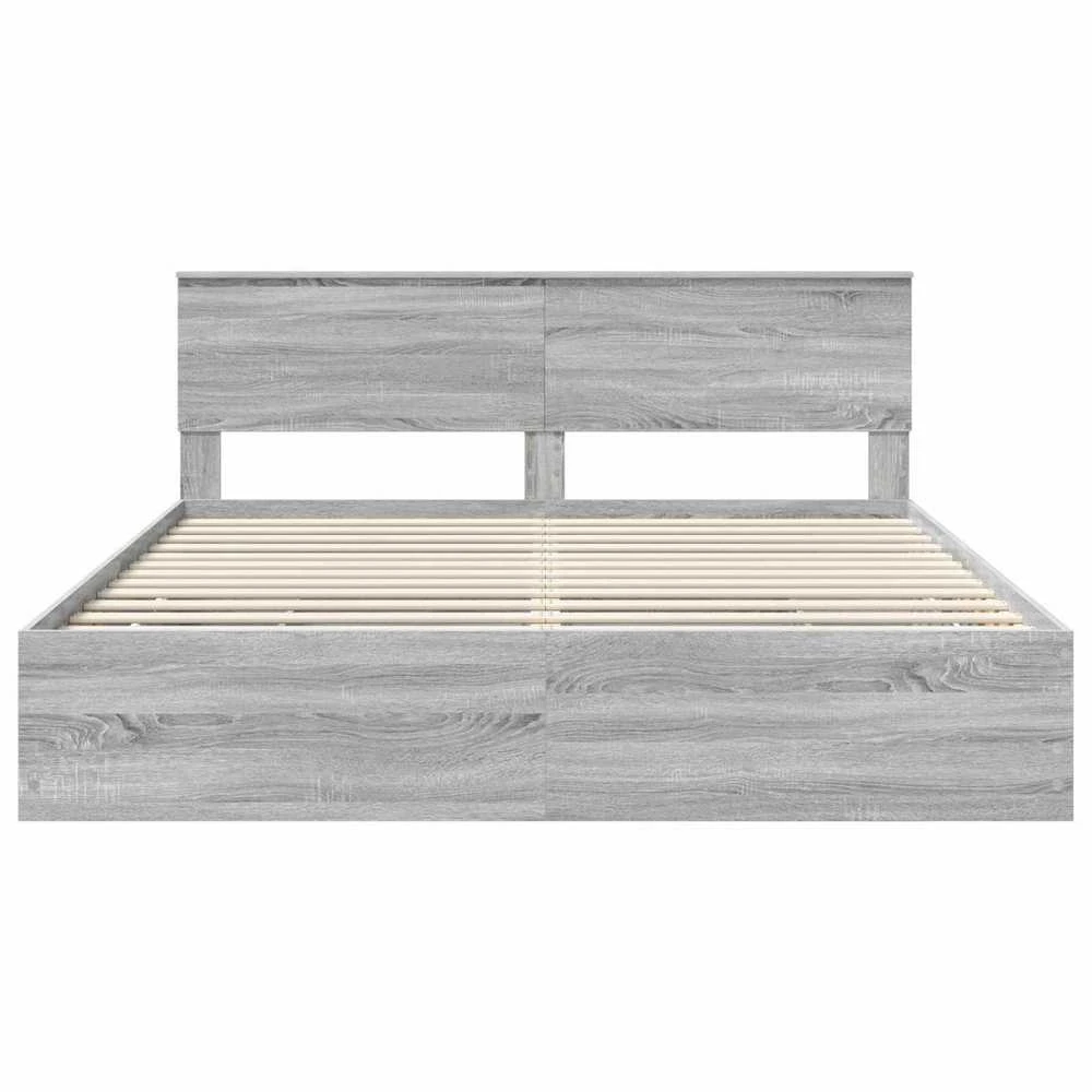 Lovos rėmas Pilkas Sonoma 200 x 200 cm Inžinerinė mediena