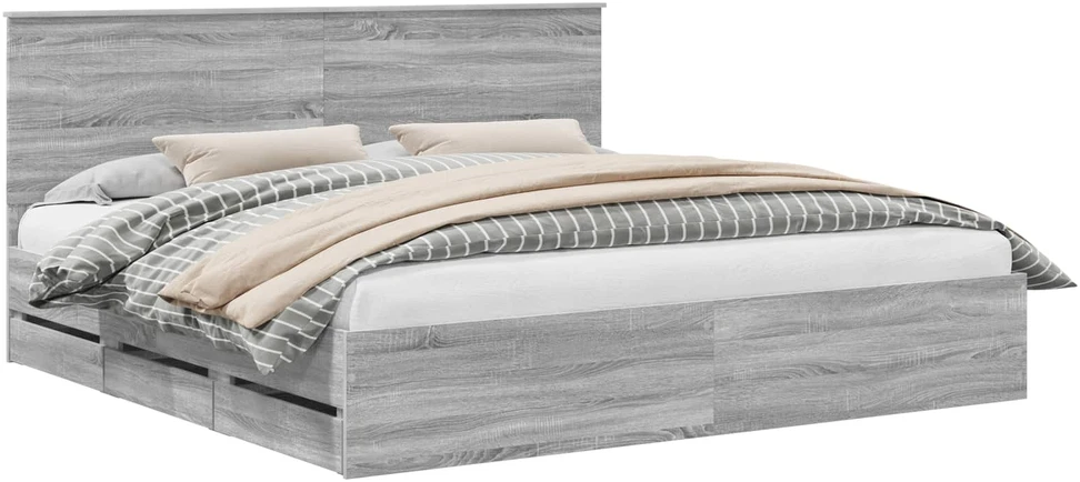 Lovos rėmas Pilkas Sonoma 200 x 200 cm Inžinerinė mediena