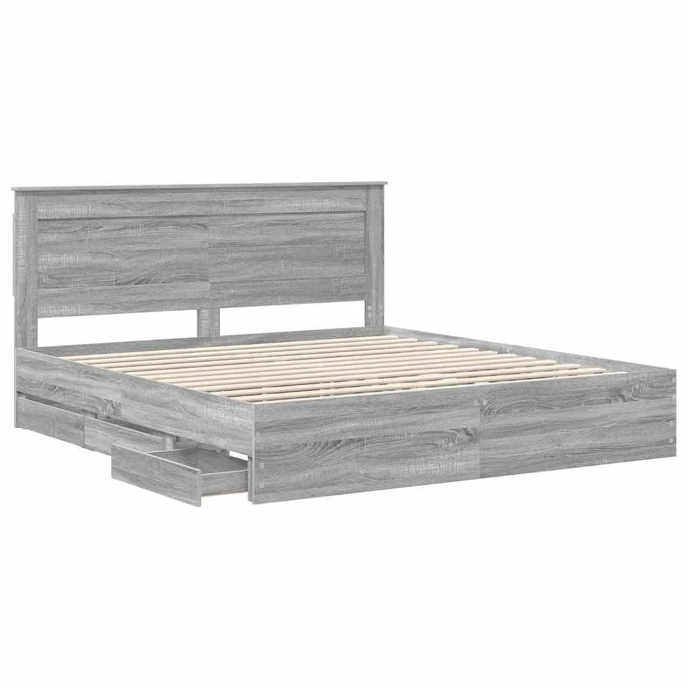 Lovos rėmas Pilkas Sonoma 200 x 200 cm Inžinerinė mediena