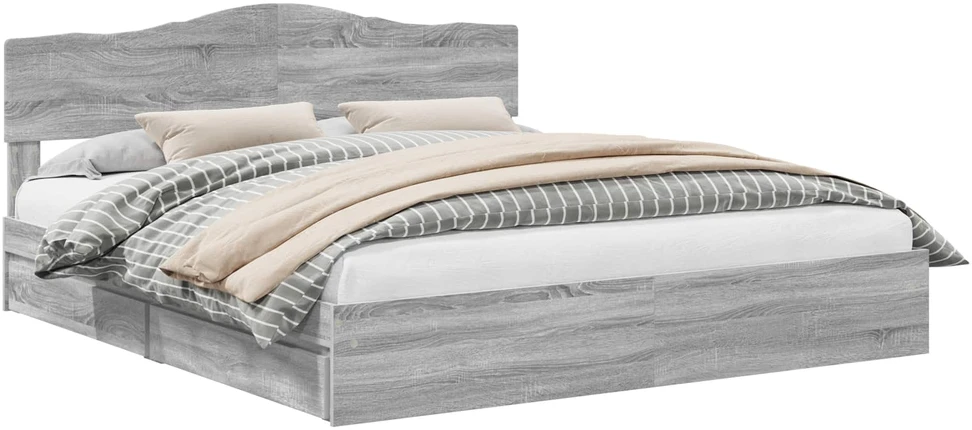 Lovos rėmas Pilkas Sonoma 200 x 200 cm Kietos pušies mediena