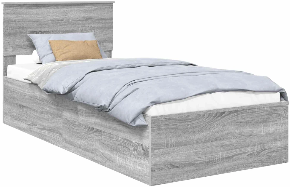 Lova Lovos rėmas Pilkas Sonoma 75 x 190 cm Apdirbta mediena