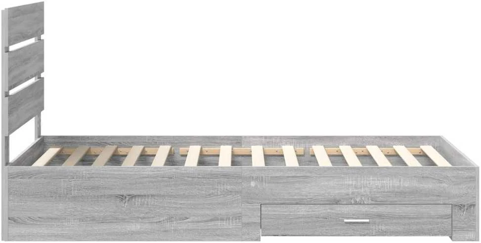 Lova Lovos rėmas Pilkas Sonoma 90 x 190 cm Apdirbta mediena