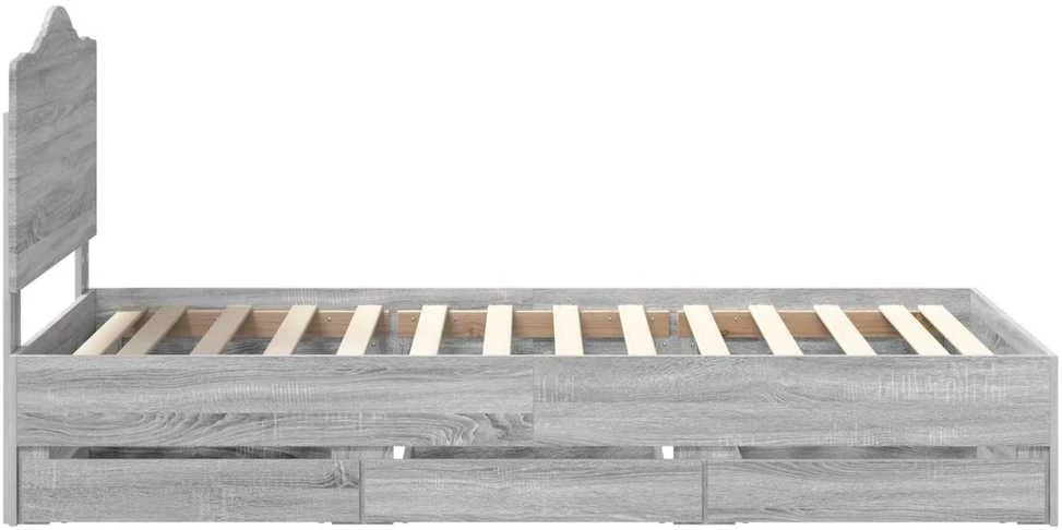 Lova Lovos rėmas Pilka Sonoma 90 x 190 cm Inžinerinė mediena