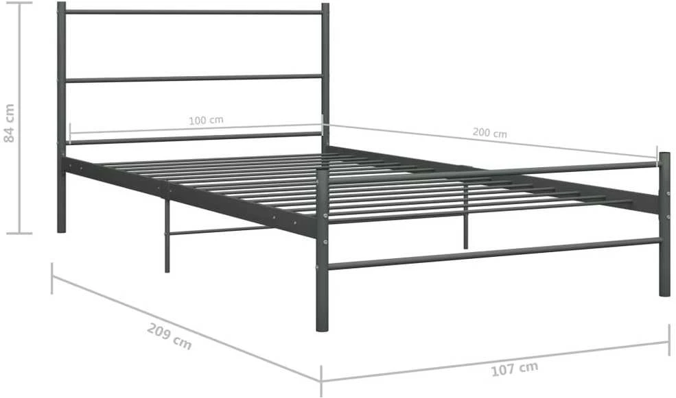 Lovos rėmas, pilkos spalvos, 100x200cm, metalas