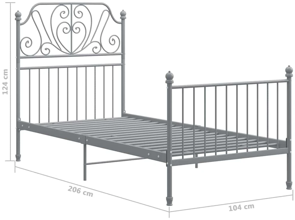 Lovos rėmas, pilkos spalvos, 100x200cm, metalas