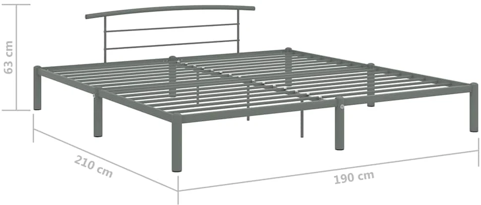 Lovos rėmas, pilkos spalvos, 180x200cm, metalas
