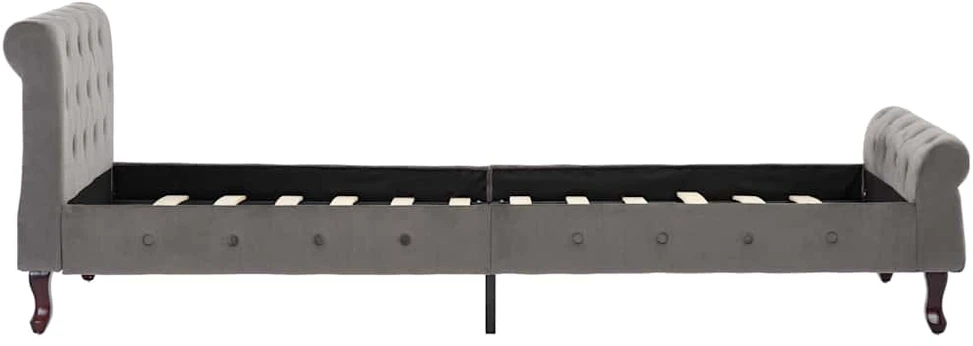 Lovos rėmas, pilkos spalvos, 90x200cm, aksomas