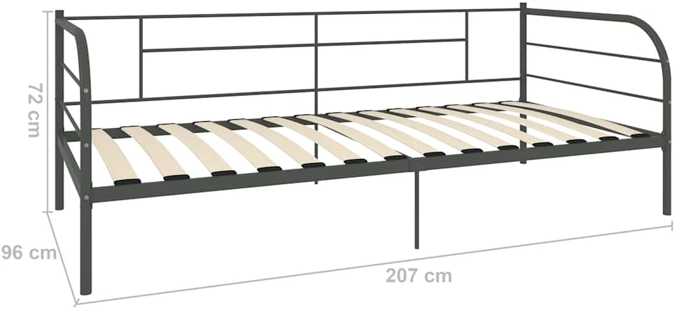 Lovos rėmas, pilkos spalvos, 90x200cm, metalas