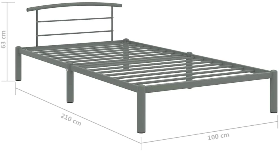 Lovos rėmas, pilkos spalvos, 90x200cm, metalas
