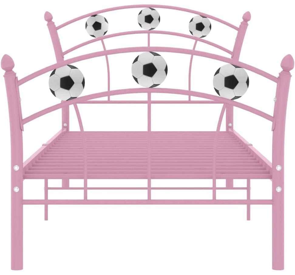 Lovos rėmas, rožinis, 90x200cm, metalas, futbolo dizaino
