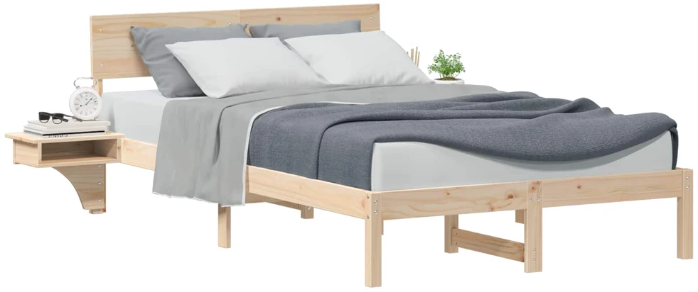 Lova Lovos rėmas Ruda 135 x 190 cm Kietos pušies mediena