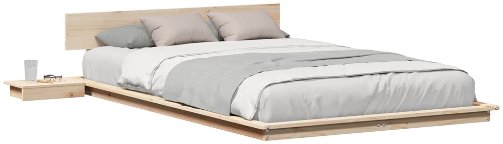 Lova Lovos rėmas Ruda 135 x 190 cm Medis