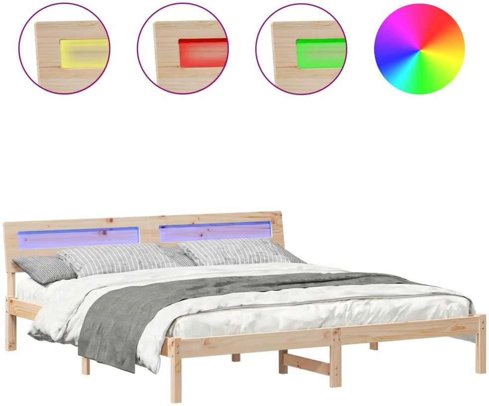 Lovos rėmas Ruda 200 x 200 cm Kietos pušies mediena