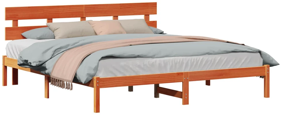 Lovos rėmas Ruda 200 x 200 cm Pušies medienos masyvas