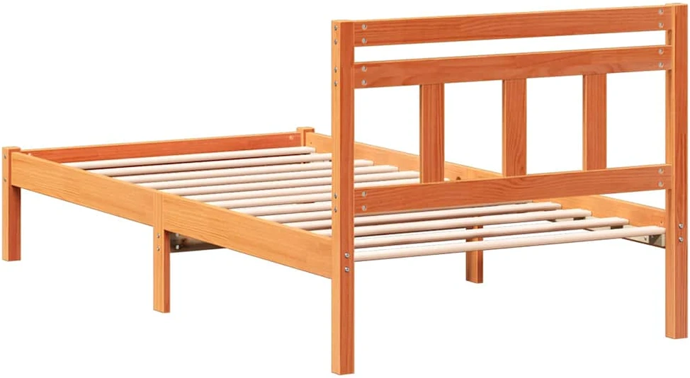 Lova Lovos rėmas Ruda 75 x 190 cm Kietos pušies mediena