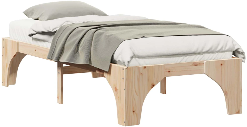 Lova Lovos rėmas Ruda 80 x 200 cm Kietos pušies mediena