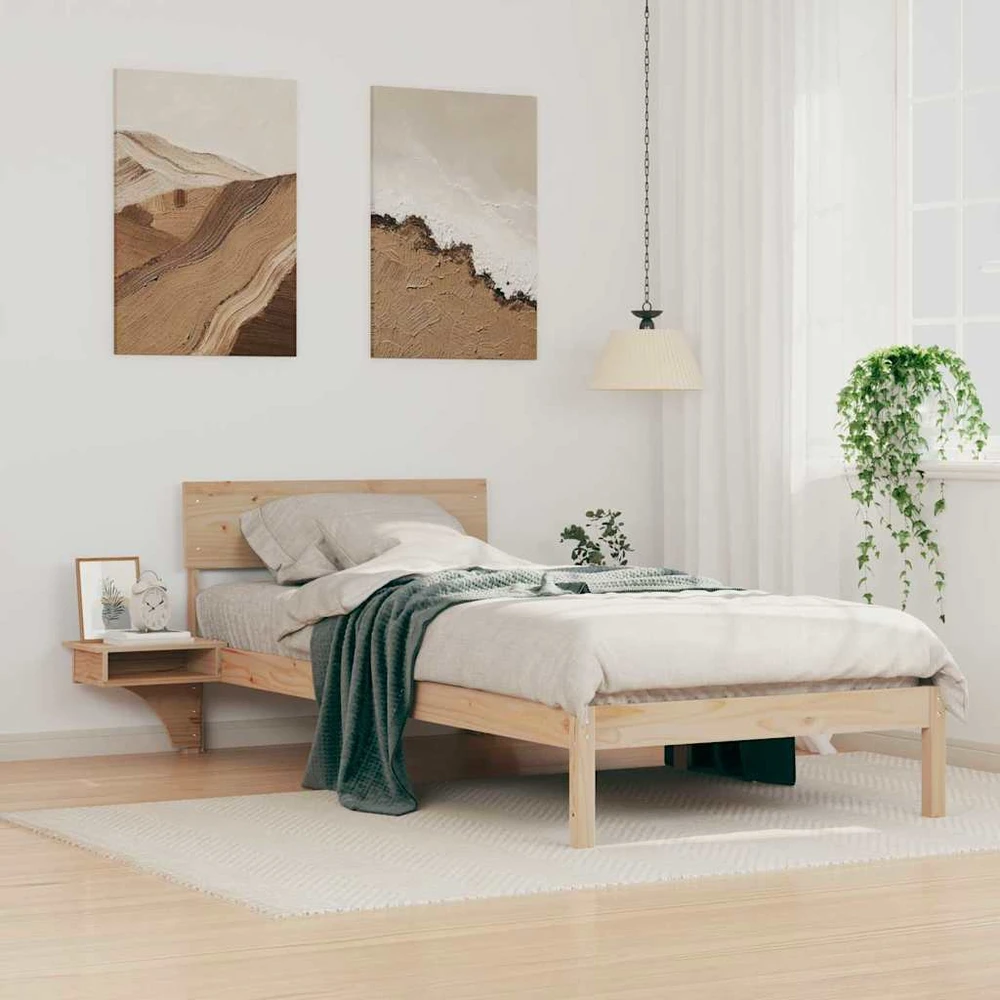 Lova Lovos rėmas Ruda 90 x 200 cm Kietos pušies mediena