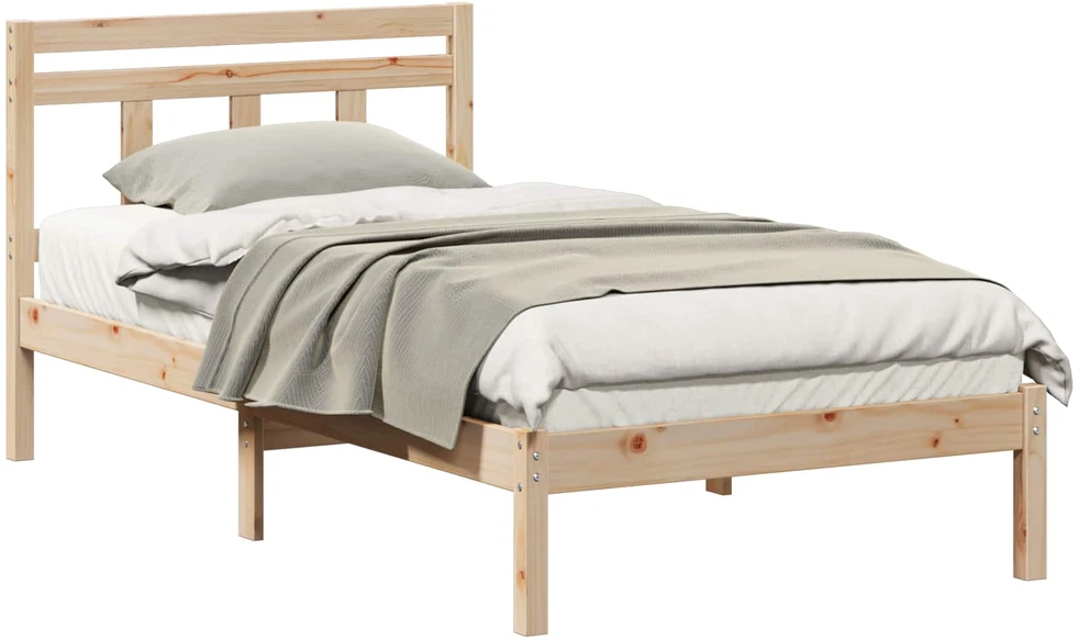 Lova Lovos rėmas Ruda 90 x 200 cm Kietos pušies mediena