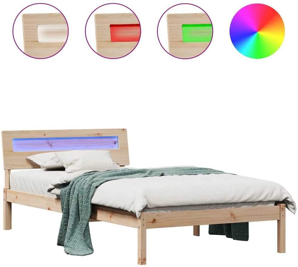 Lova Lovos rėmas Ruda 90 x 200 cm Kietos pušies mediena