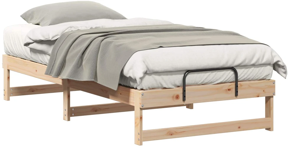 Lova Lovos rėmas Ruda 90 x 200 cm Kietos pušies mediena