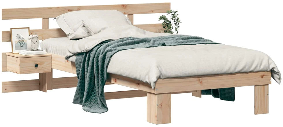 Lova Lovos rėmas Ruda 90 x 200 cm Kietos pušies mediena