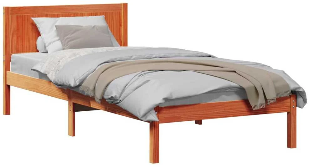 Lova Lovos rėmas Ruda 90 x 200 cm Pušies medienos masyvas