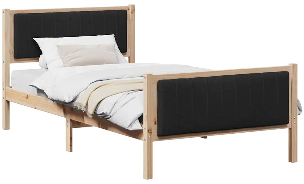 Lova Lovos rėmas Ruda ir juoda 100 x 200 cm Pušies masyvas