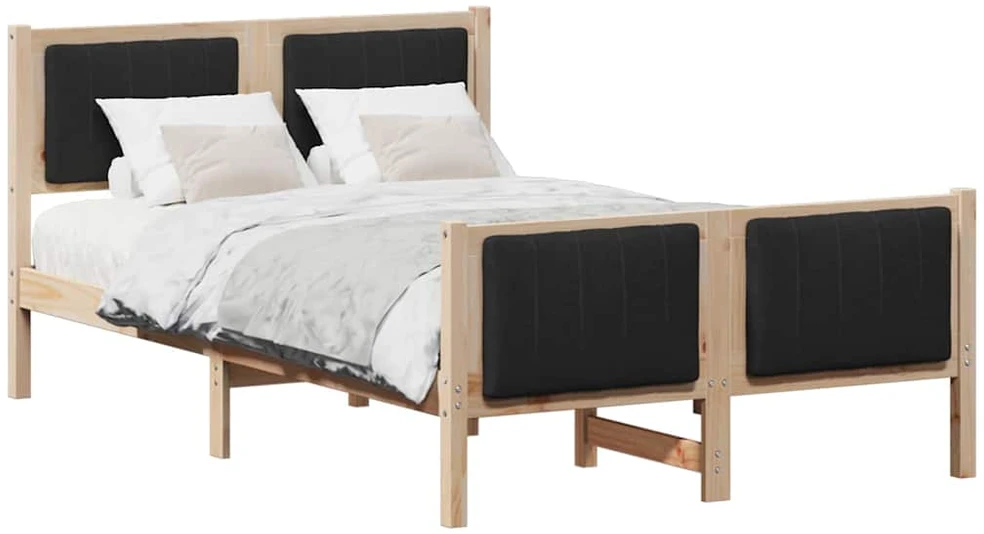 Lova Lovos rėmas Ruda ir juoda 120 x 190 cm Pušies masyvas
