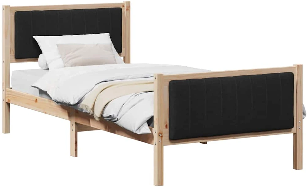 Lova Lovos rėmas Ruda ir juoda 90 x 190 cm Pušies masyvas
